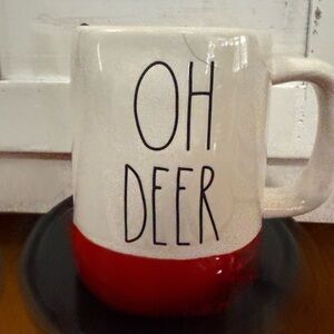 Red and White 'Oh Deer' Mug